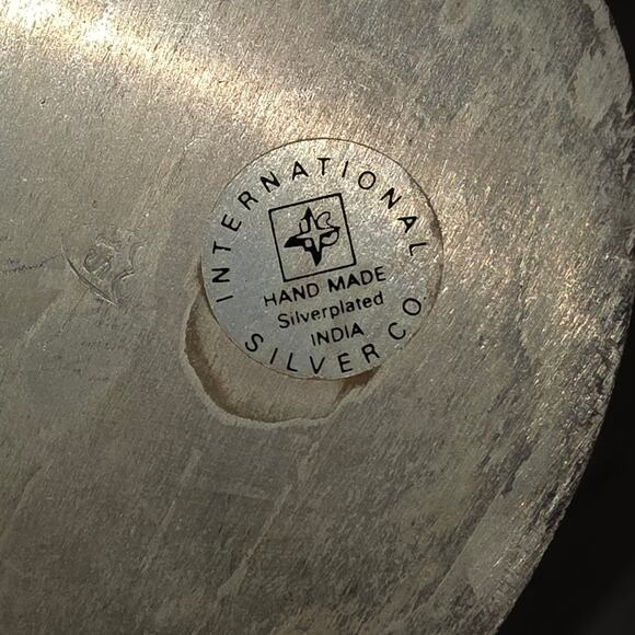 Vtg Handmade Engraved Silverplated Lided Trinket Box Iternational Silver Co - Picture 3 of 11